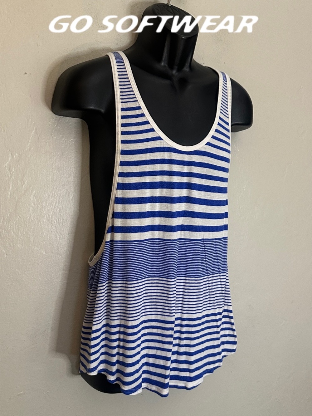 Go Softwear Striped Tank Top XL Gently worn 95% rayon/5% spandex